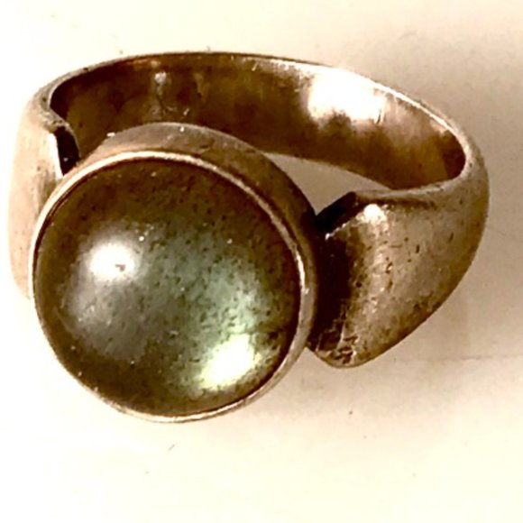 Hand Crafted Jewelry - Labradorite Gemstone Sterling Silver Handmade Size 6  Ring Madagasgar Mystical
